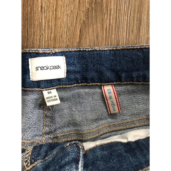 Sneak Peek High Rise Cut Off Jean Shorts - Picture 2 of 5